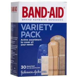 Band Aid Variety ct Adhesive Bandages 30ct, Assorted Sizes (Quantity 