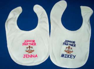PERSONALIZED BIB for the BABY of a LAWYER ATTORNEY  