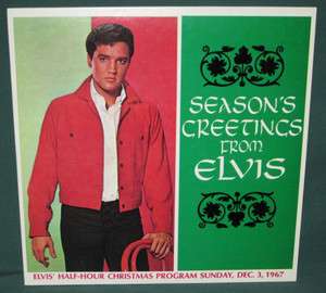 Elvis Presley Seasons Greetings Xmas Program 1967 10 inch LP NM  