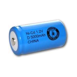  D Size Rechargeable Battery 5000mAh NiCd 1.2V Button Top 