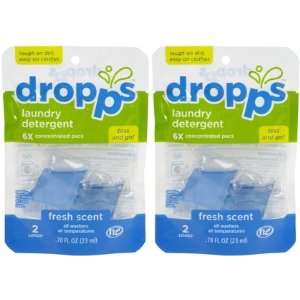  Dropps Laundry Detergent Pacs, Fresh Scent, 2 ct, 2 loads 