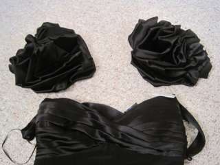660 Vicky Tiel Dress Little Black Puff Sleeves 2 XS #0007Z8  
