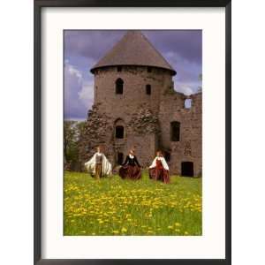  Dressed Girls Walk Through Dandelions, Cesis castle, Latvia 