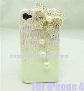 Bling Deluxe Bow White Case Cover Skin for iPhone 4 4G 4S NEW  