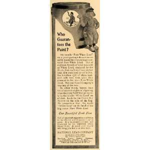 1907 Ad National Pure White Lead Paint Dutch Boy Icon   Original Print 