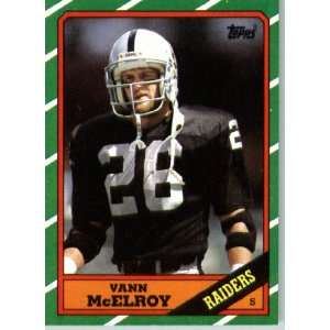  1986 Topps # 75 Vann McElroy Los Angeles Raiders Football 
