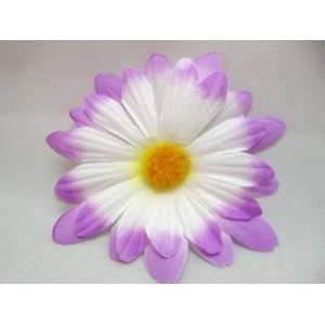  NEW Small Purple and White Daisy Hair Flower Clip  Large 