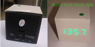 Digital Green LED Wooden Wood Desk Alarm Clock White OK  