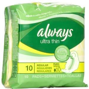  Always Thin Ultra Maxi Pads Regular With Wings   10 pads 