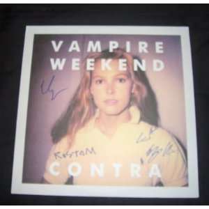  VAMPIRE WEEKEND group signed *CONTRA* record LP W/COA 