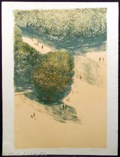 Harold Altman Jardin Hand Signed Original Art Lithograph Park Sceen 
