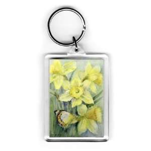  Delias Mysis (Union Jack) Butterfly on Daffodils by Karen 