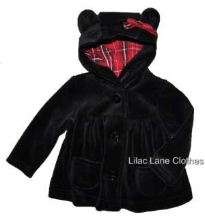   Holiday Traditions Black Teddy Bear Velour Hoodie Pants or Shirt NWT