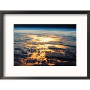 View of Sunset from Space Shuttle Photos To Go Collection Framed 