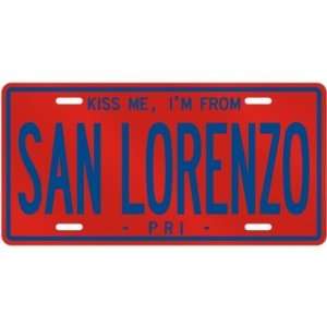 NEW  KISS ME , I AM FROM SAN LORENZO  PUERTO RICO LICENSE PLATE SIGN 