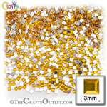 golden yellow amber or topa z rhinestones square 3mm 10ss