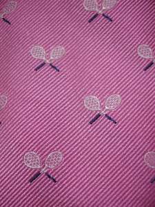 New CLUB ROOM Silk Tie Mens Necktie Woven Pink Sports  
