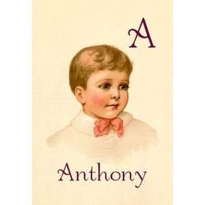  A for Anthony   12x18 Framed Print in Black Frame (17x23 