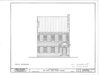 Authentic American Colonial Brick Town house plans, narrow lot 