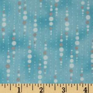  Icicle Stripe Sky Blue/Silver Fabric By The Yard Arts, Crafts