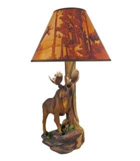 North American Bull Moose Table Lamp w/ Shade  