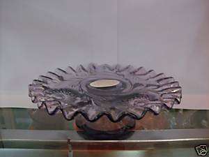 Fenton Violet Candle Plate  
