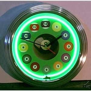    ball green neon clock Billiard Ball Green Neon Clock Toys & Games