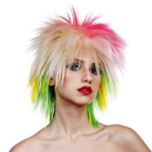  1980s Multi Colour Fancy Dress Wig Inc FREE Wig Cap Toys & Games