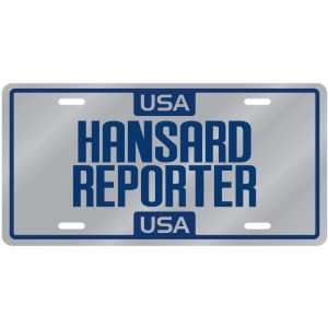  New  Usa Hansard Reporter  License Plate Occupations 