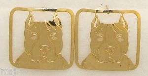 Amstaff Terrier Pit Bull Jewelry Gold Post Earrings  