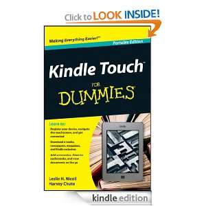Kindle Touch For Dummies Harvey Chute, Leslie Nicoll  