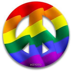  Rainbow Pride Peace Symbol Window Cling 