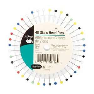  Dritz Glass Head Pins Size 20 40/Pkg 60; 6 Items/Order 