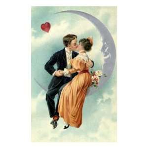  Kiss on the Moon Premium Giclee Poster Print, 24x32