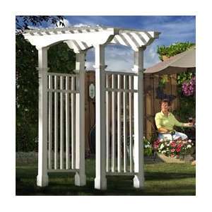  59W x 33D x 93 3/4H Newport Arbor With Trim, White 