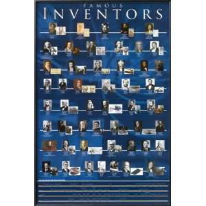  Famous Inventors Lamina Framed Poster Print, 25x37