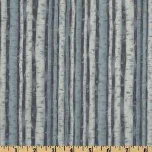 44 Wide Mrs. Marchs Autumn Forest Trees Aqua/Grey Fabric By The 