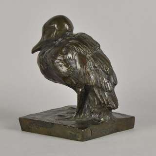 Authentic Art Deco French Bronze Duck by A V Becquerel  