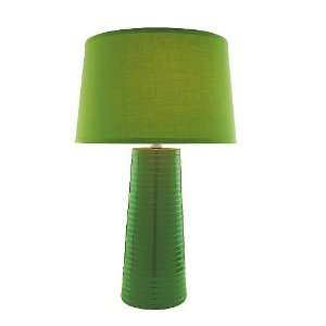 Lite Source LS 20830GRN Ashanti Ceramic Table Lamp, Green with Fabric 