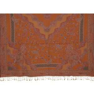  Throw Blanket Paisley Pure Wool Asian Jacquard Pattern India 