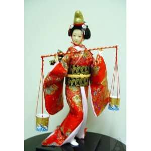  Asian Japanese Geisha Girl Doll Kimino Silk Fabric
