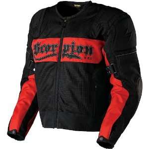  Scorpion Cool Rod Black/Red Mesh Motorcycle Jacket   Size 