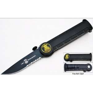   25 Tiger USA Police Action Assisted Tactical Folding Knife   Black