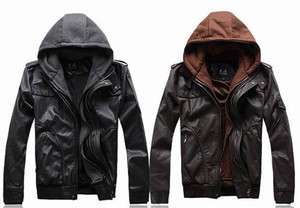 Mens High quality Soft Warm Faux Leather Coat Jacket  