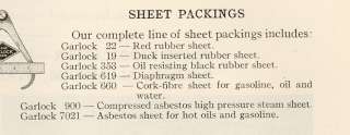 Garlock Rod Packing Gasket Brake Lining Asbestos 40s AD  