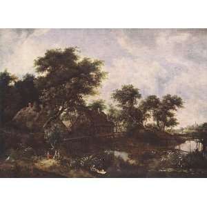   painting name The Watermill 4, By Hobbema Meyndert