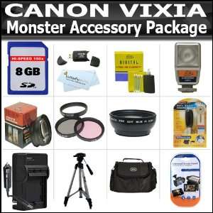 Monster Accessory Package For CANON VIXIA HF S10 S100 Includes Lenses 