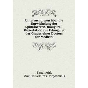   der Medicin Max,Universitas Dorpatensis Sagemehl  Books