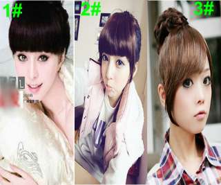   us new 3 style 4 color women girls clip in front bang fringe hair