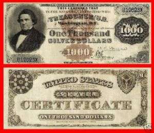 Replica $1000 1880 Silver US Paper Money Currency Copy  